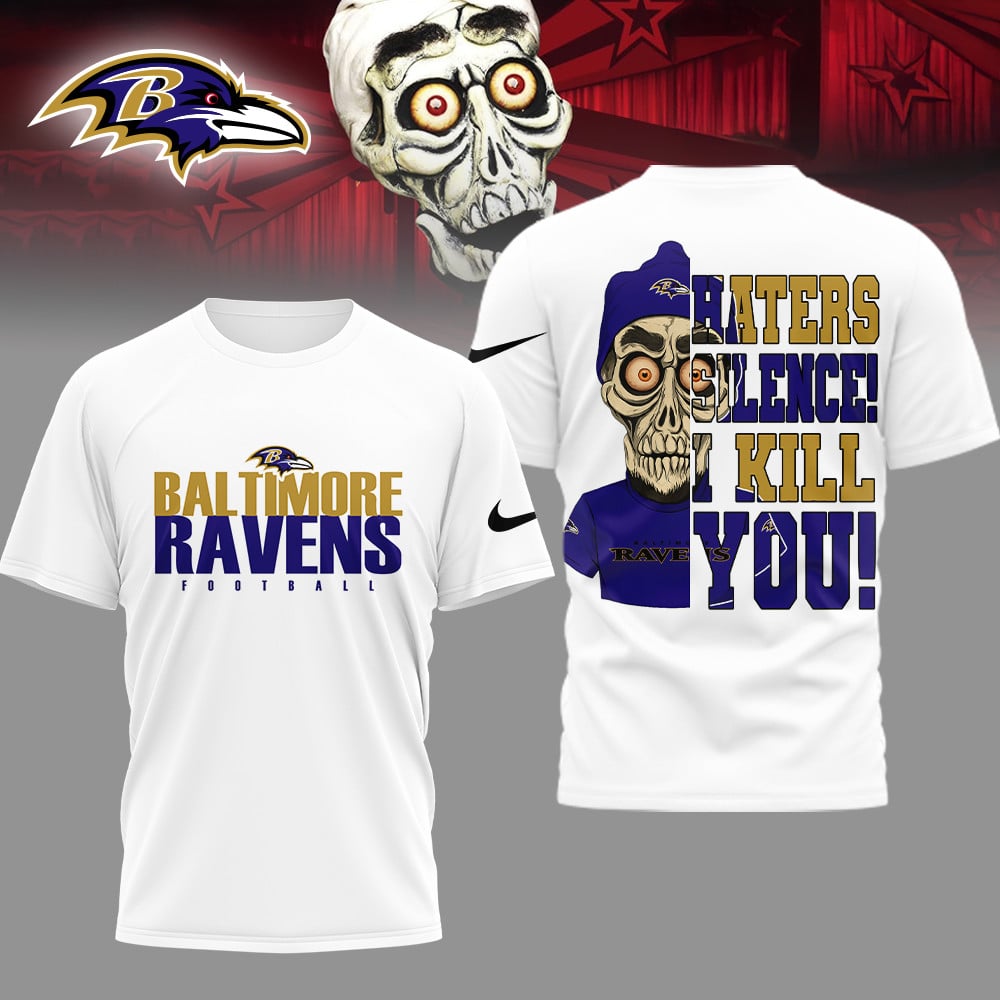 LIMITED EDITION - NEW CUSTOMIZED NFL28 BTR BALTIMORE RAVENS HATERS SILENCE I KILL YOU SHIRT