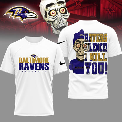 LIMITED EDITION - NEW CUSTOMIZED NFL28 BTR BALTIMORE RAVENS HATERS SILENCE I KILL YOU SHIRT