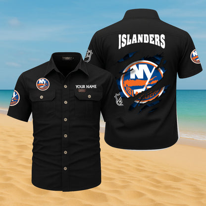 LIMITED EDITION - NEW CUSTOMIZED NHL25 NYI NEW YORK ISLANDERS CARGO SHIRT