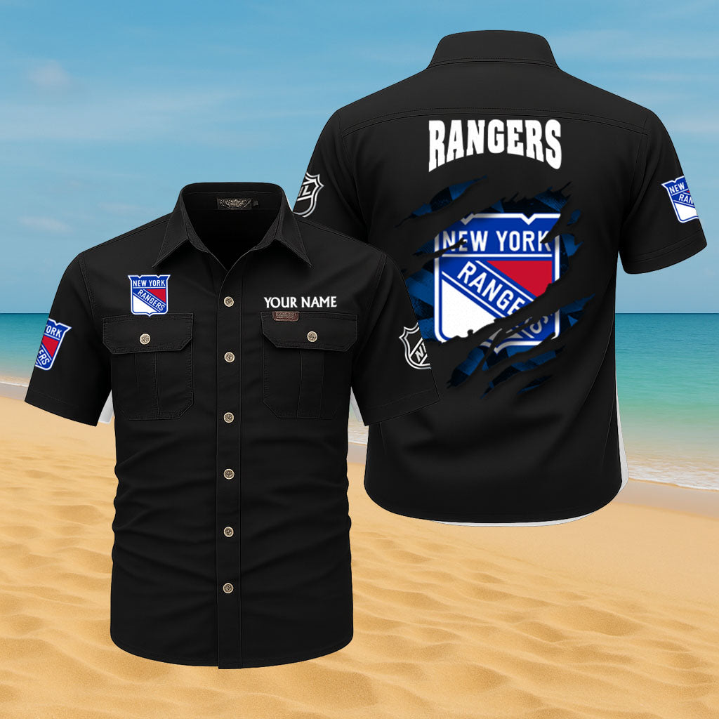 LIMITED EDITION - NEW CUSTOMIZED NHL24 NYR NEW YORK RANGERS CARGO SHIRT