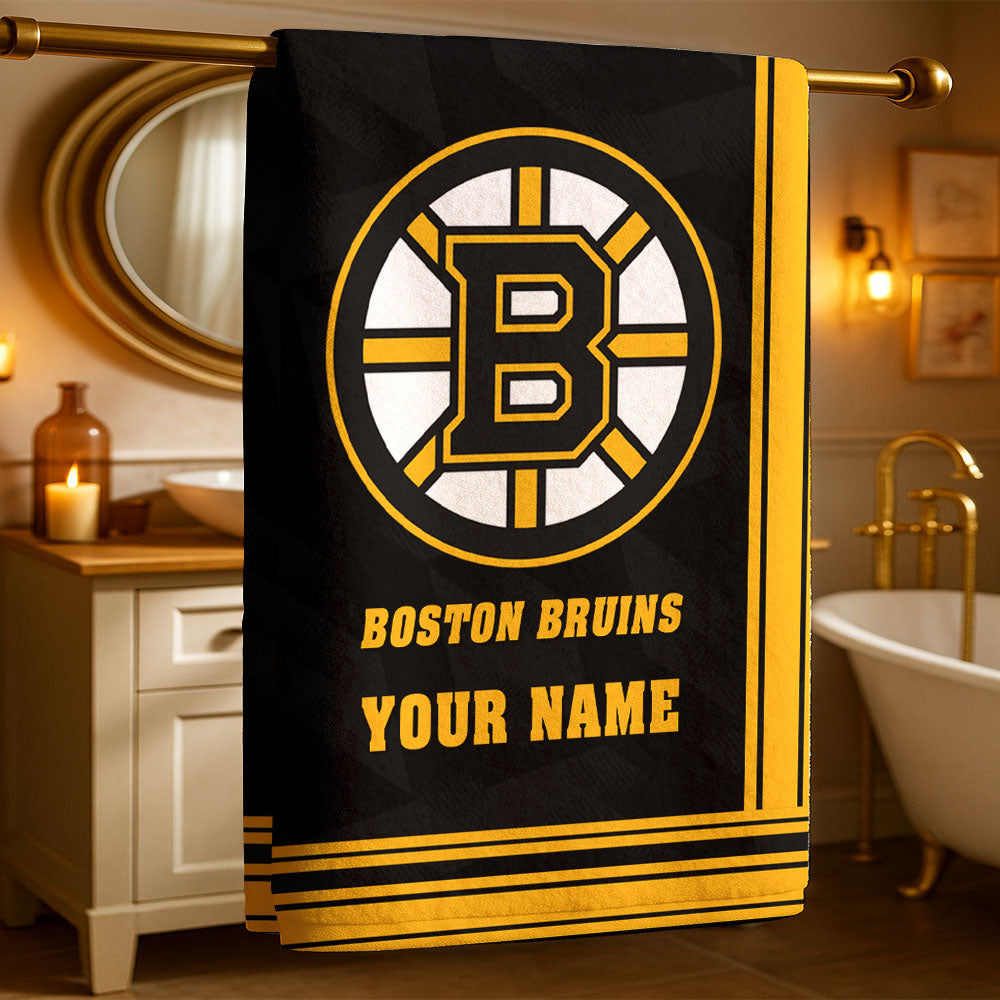 LIMITED EDITION - NEW CUSTOMIZED NHL02 BTB BOSTON BRUINS BEACH & BATH TOWEL