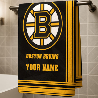 LIMITED EDITION - NEW CUSTOMIZED NHL02 BTB BOSTON BRUINS BEACH & BATH TOWEL
