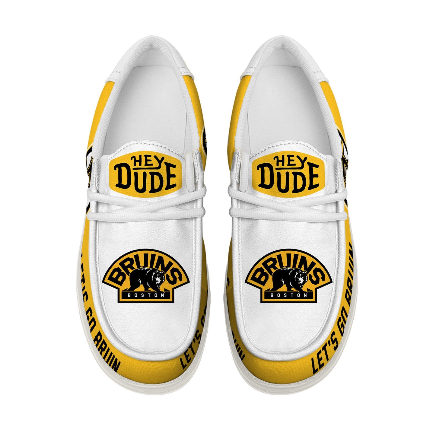 LIMITED EDITION - NEW CUSTOMIZED NHL02 BTB BOSTON BRUINS LOAFER SHOES