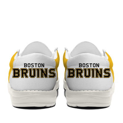 LIMITED EDITION - NEW CUSTOMIZED NHL02 BTB BOSTON BRUINS LOAFER SHOES