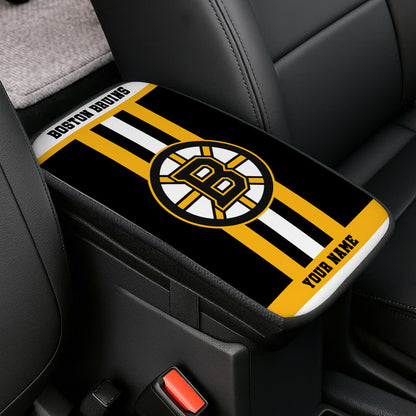 LIMITED EDITION - NEW CUSTOMIZED NHL02 BTB BOSTON BRUINS CAR ARMREST PAD COVER