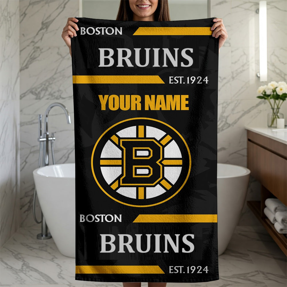 LIMITED EDITION - NEW CUSTOMIZED NHL02 BTB BOSTON BRUINS BEACH & BATH TOWEL