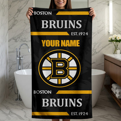 LIMITED EDITION - NEW CUSTOMIZED NHL02 BTB BOSTON BRUINS BEACH & BATH TOWEL