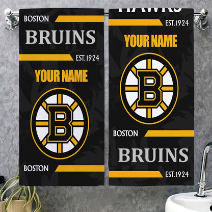 LIMITED EDITION - NEW CUSTOMIZED NHL02 BTB BOSTON BRUINS BEACH & BATH TOWEL