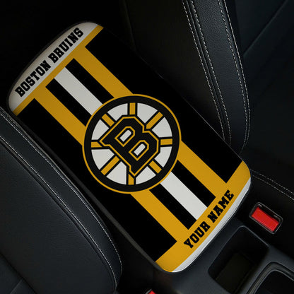 LIMITED EDITION - NEW CUSTOMIZED NHL02 BTB BOSTON BRUINS CAR ARMREST PAD COVER