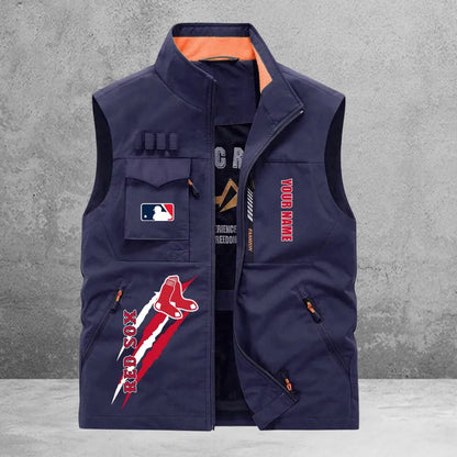 LIMITED EDITION - NEW CUSTOMIZED MLB03 BRS BOSTON RED SOX SLEEVELESS VEST