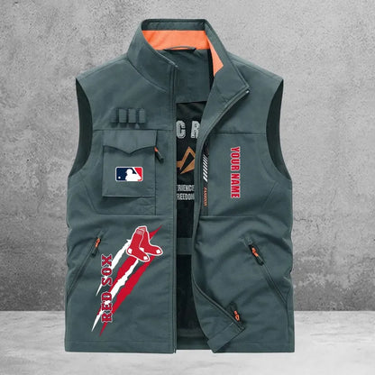 LIMITED EDITION - NEW CUSTOMIZED MLB03 BRS BOSTON RED SOX SLEEVELESS VEST