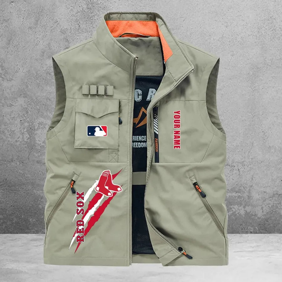 LIMITED EDITION - NEW CUSTOMIZED MLB03 BRS BOSTON RED SOX SLEEVELESS VEST