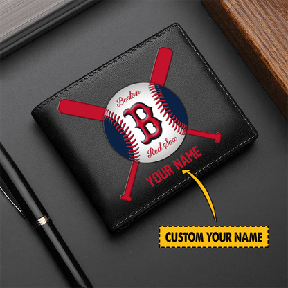 LIMITED EDITION - NEW CUSTOMIZED MLB03 BR SOX LEATHER WALLET