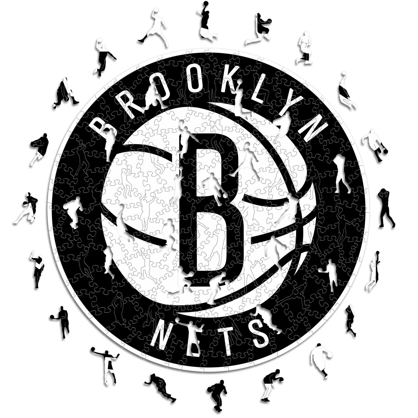 LIMITED EDITION - NEW CUSTOMIZED NBA25 BN BROOKLYN NETS WOODEN PUZZLE