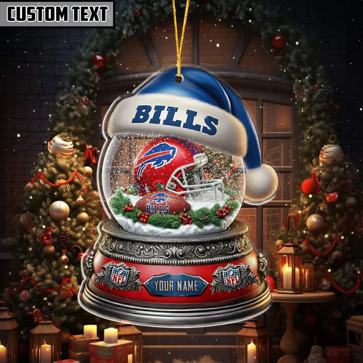 LIMITED EDITION - NEW CUSTOMIZED NFL03 BFB BUFFALO BILLS ORNAMENT