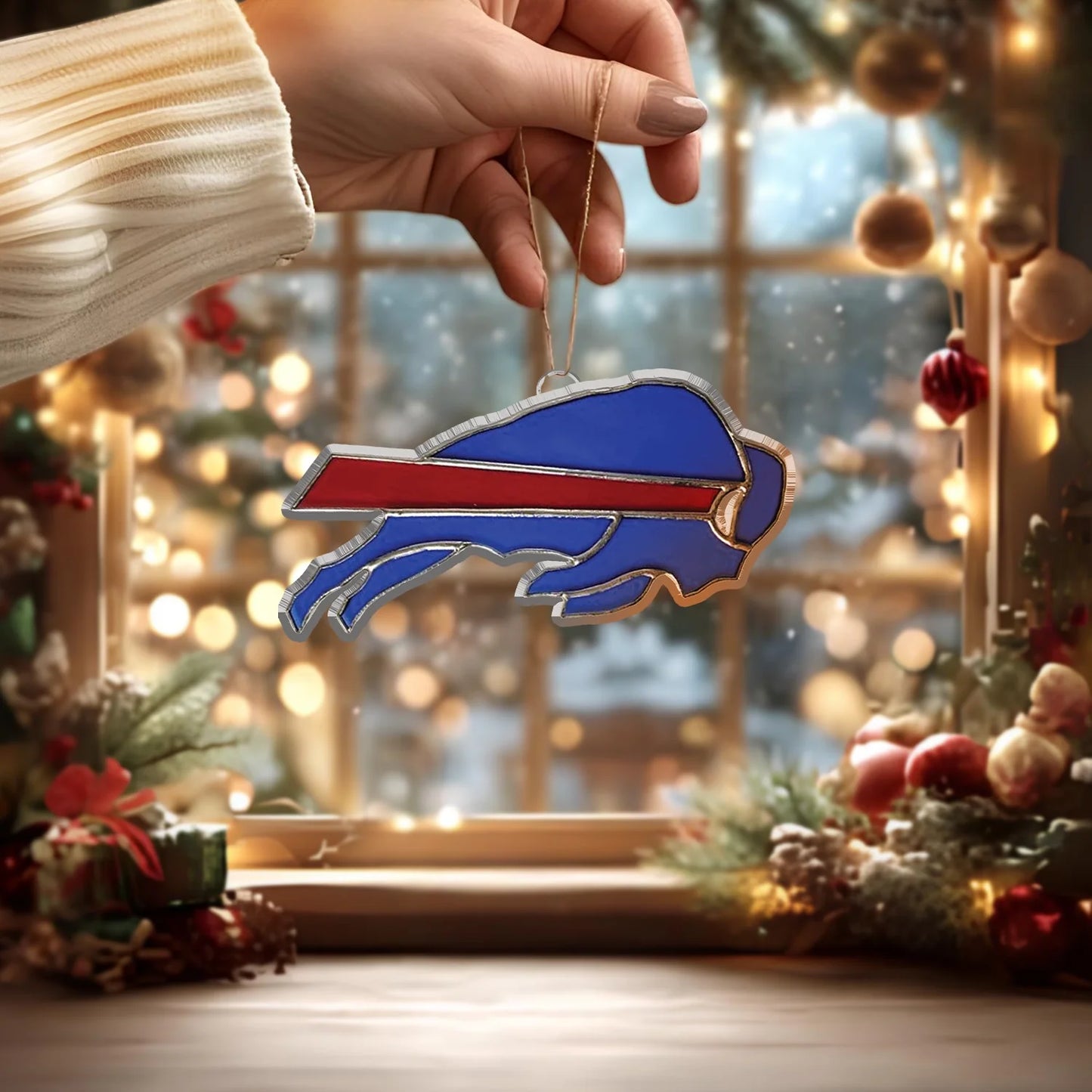 LIMITED EDITION - NEW CUSTOMIZED NFL03 BFB BUFFALO BILLS ACRYLIC ORNAMENT