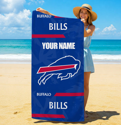LIMITED EDITION - NEW CUSTOMIZED NFL03 BFB BUFFALO BILLS BEACH & BATH TOWEL