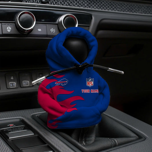 LIMITED EDITION - NEW CUSTOMIZED NFL03 BFB BUFFALO BILLS CAR HOODIE SHIFT KNOB COVER