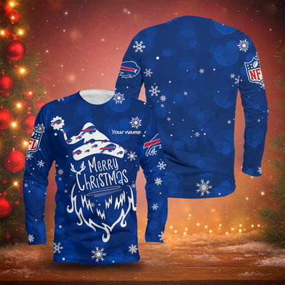 LIMITED EDITION - NEW CUSTOMIZED NFL03 BFB BUFFALO BILLS LONG SLEEVED T-SHIRT