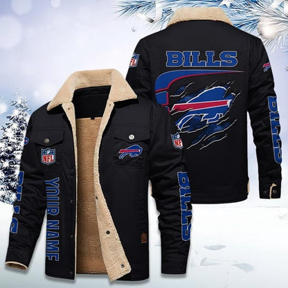 LIMITED EDITION - NEW CUSTOMIZED NFL03 BFB BUFFALO BILLS FLEECE JACKET