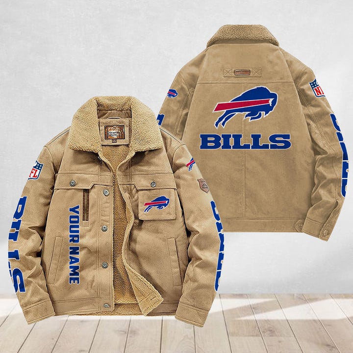 LIMITED EDITION - NEW CUSTOMIZED NFL03 BFB BUFFALO BILLS FLEECE JACKET