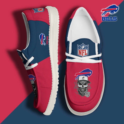 LIMITED EDITION - NEW CUSTOMIZED NFL03 BFB BUFFALO BILLS LOAFER SHOES