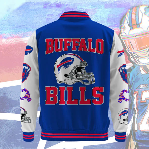 LIMITED EDITION - NEW CUSTOMIZED NFL03 BFB BUFFALO BILLS BASEBALL JACKET