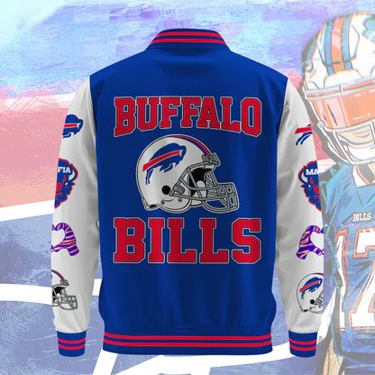 LIMITED EDITION - NEW CUSTOMIZED NFL03 BFB BUFFALO BILLS BASEBALL JACKET