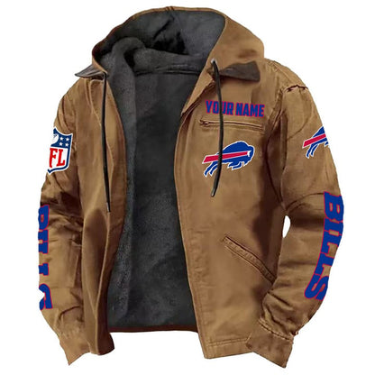 LIMITED EDITION - NEW CUSTOMIZED NFL03 BFB BUFFALO BILLS HOODED CARDIGAN JACKET
