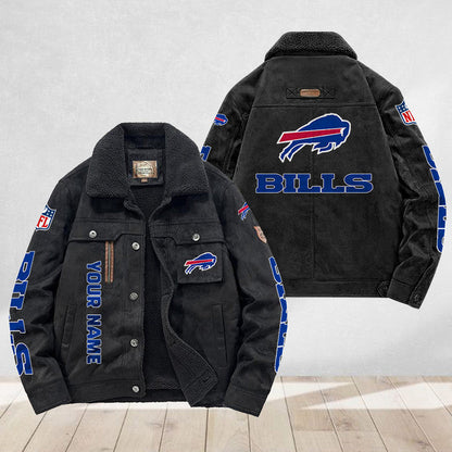 LIMITED EDITION - NEW CUSTOMIZED NFL03 BFB BUFFALO BILLS FLEECE JACKET