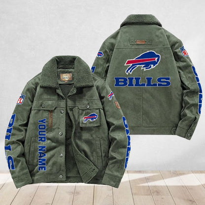 LIMITED EDITION - NEW CUSTOMIZED NFL03 BFB BUFFALO BILLS FLEECE JACKET