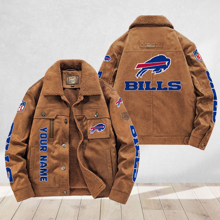 LIMITED EDITION - NEW CUSTOMIZED NFL03 BFB BUFFALO BILLS FLEECE JACKET