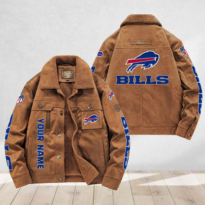 LIMITED EDITION - NEW CUSTOMIZED NFL03 BFB BUFFALO BILLS FLEECE JACKET
