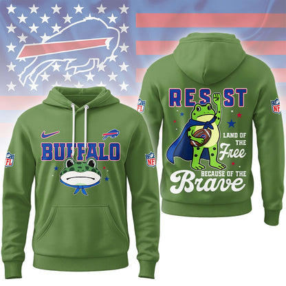 LIMITED EDITION - NEW CUSTOMIZED NFL03 BFB BUFFALO BILLS LAND OF THE FREE BRAVE T-SHIRT, POLO, HOODIE & JACKETS