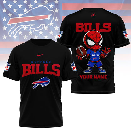 LIMITED EDITION - NEW CUSTOMIZED NFL03 BFB BUFFALO BILLS SPIDER HERO 3D SHIRT
