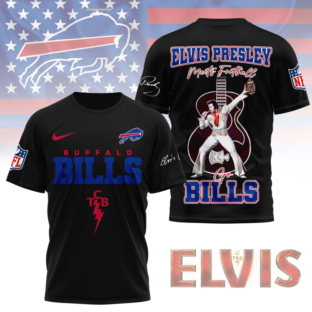 LIMITED EDITION - NEW CUSTOMIZED NFL03 BFB BUFFALO BILLS X ELVIS PRESLEY FAN 3D SHIRT