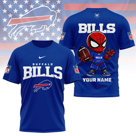 LIMITED EDITION - NEW CUSTOMIZED NFL03 BFB BUFFALO BILLS SPIDER HERO 3D SHIRT