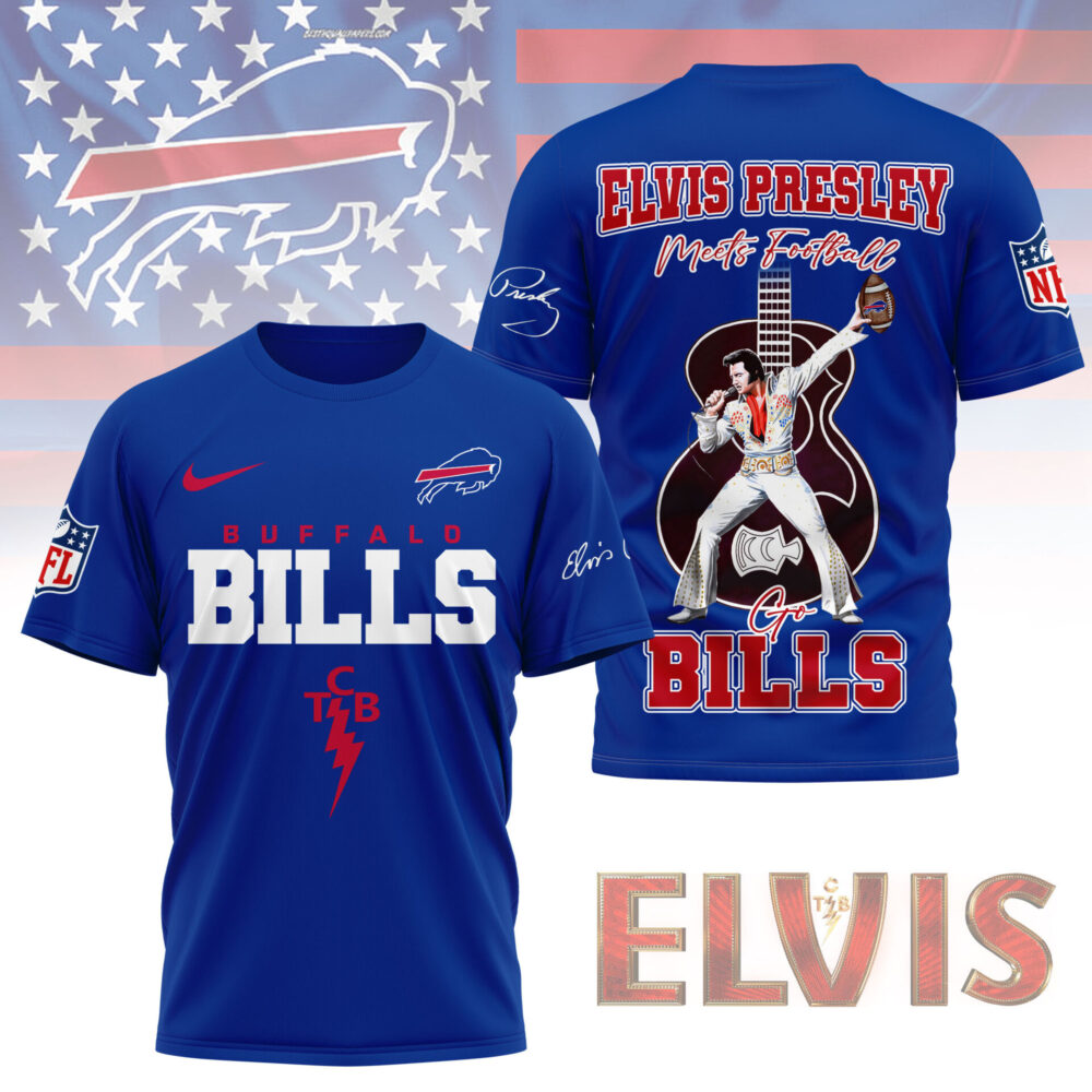 LIMITED EDITION - NEW CUSTOMIZED NFL03 BFB BUFFALO BILLS X ELVIS PRESLEY FAN 3D SHIRT