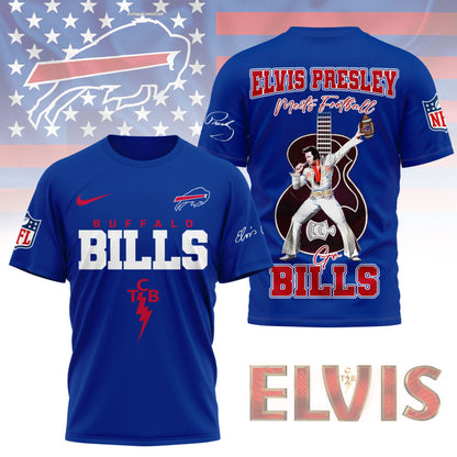LIMITED EDITION - NEW CUSTOMIZED NFL03 BFB BUFFALO BILLS X ELVIS PRESLEY FAN 3D SHIRT
