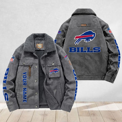 LIMITED EDITION - NEW CUSTOMIZED NFL03 BFB BUFFALO BILLS FLEECE JACKET
