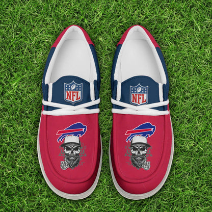 LIMITED EDITION - NEW CUSTOMIZED NFL03 BFB BUFFALO BILLS LOAFER SHOES