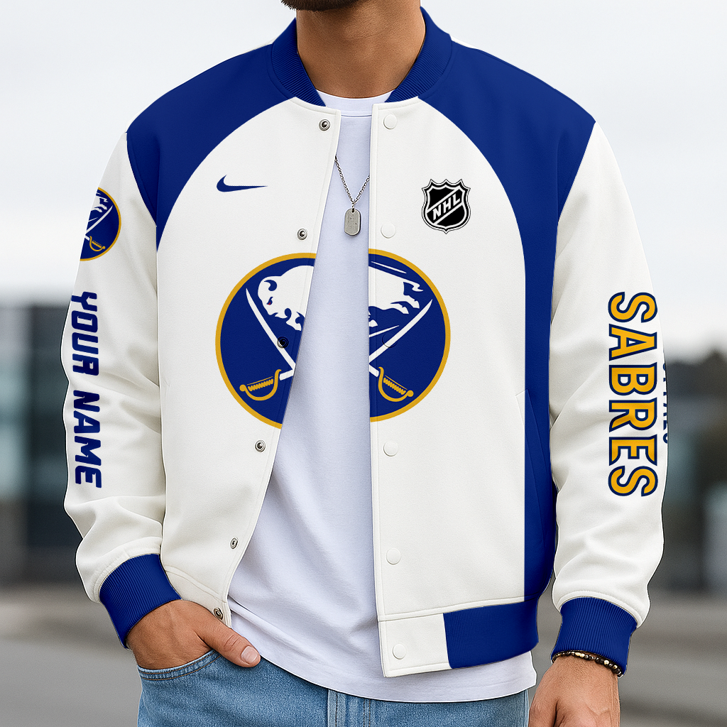 LIMITED EDITION - NEW CUSTOMIZED NHL28 BFS BUFFALO SABRES BASEBALL JACKET