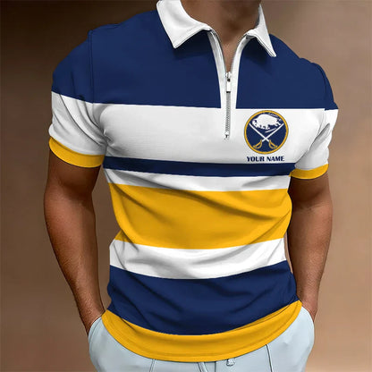 LIMITED EDITION - NEW CUSTOMIZED NHL28 BF SABRES ZIP POLO SHIRT