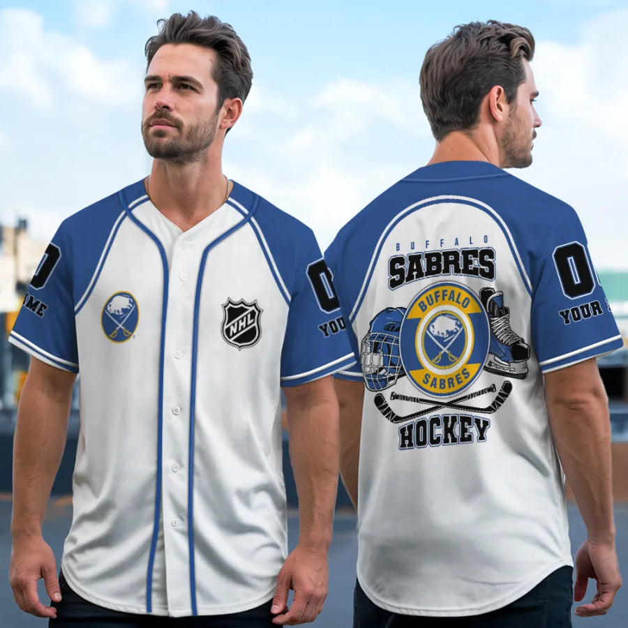 LIMITED EDITION - NEW CUSTOMIZED NHL28 BF SABRES BASEBALL JERSEY