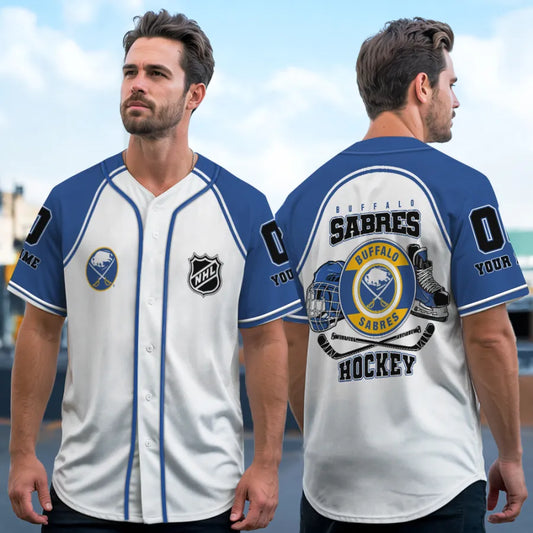 LIMITED EDITION - NEW CUSTOMIZED NHL28 BF SABRES BASEBALL JERSEY