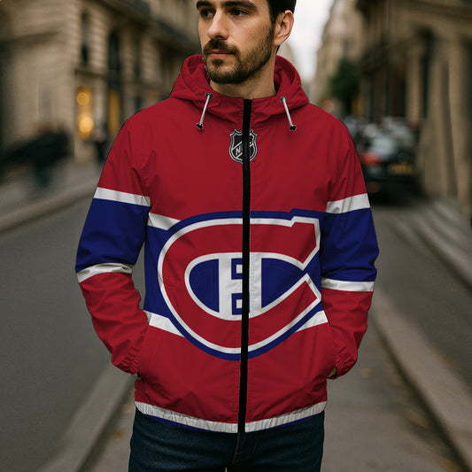 LIMITED EDITION - NEW CUSTOMIZED NHL11 MCD MONTREAL CANADIENS WINDBREAKER JERSEY JACKET