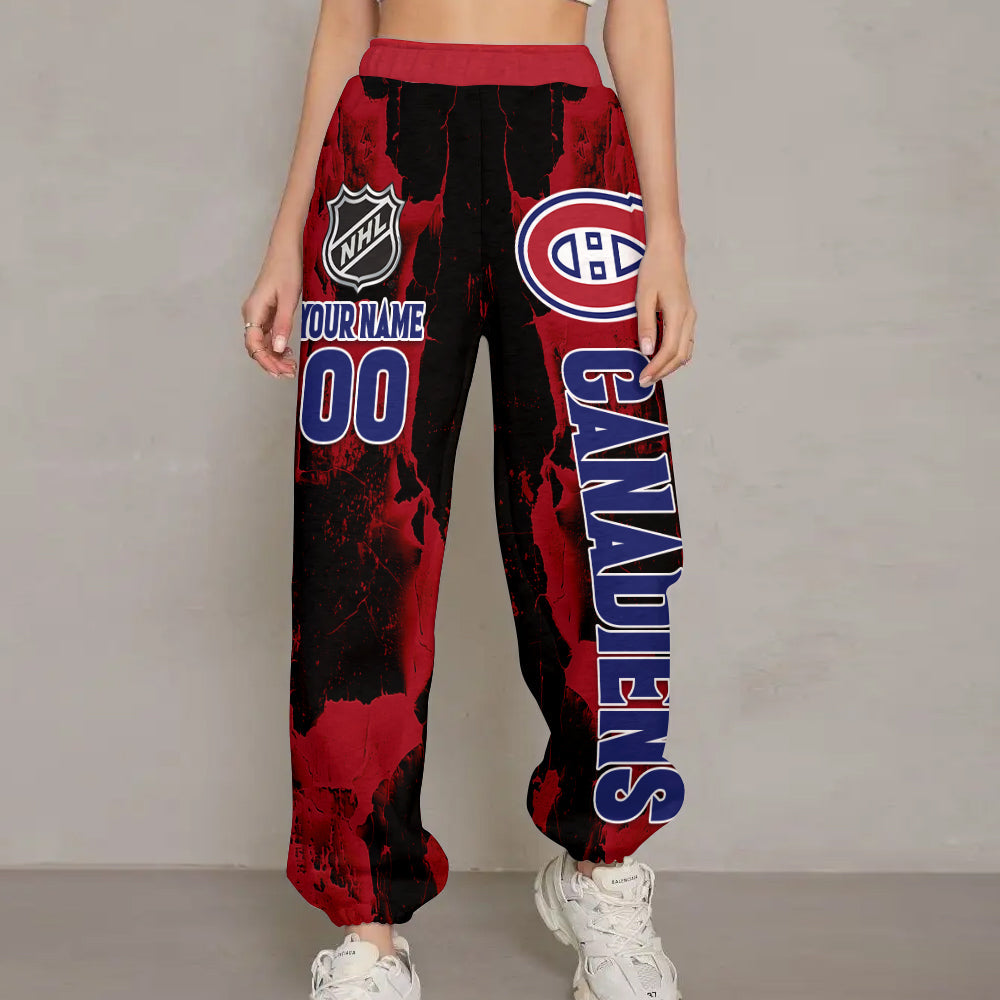 LIMITED EDITION - NEW CUSTOMIZED NHL11 MCD MONTREAL CANADIENS LONG PANTS