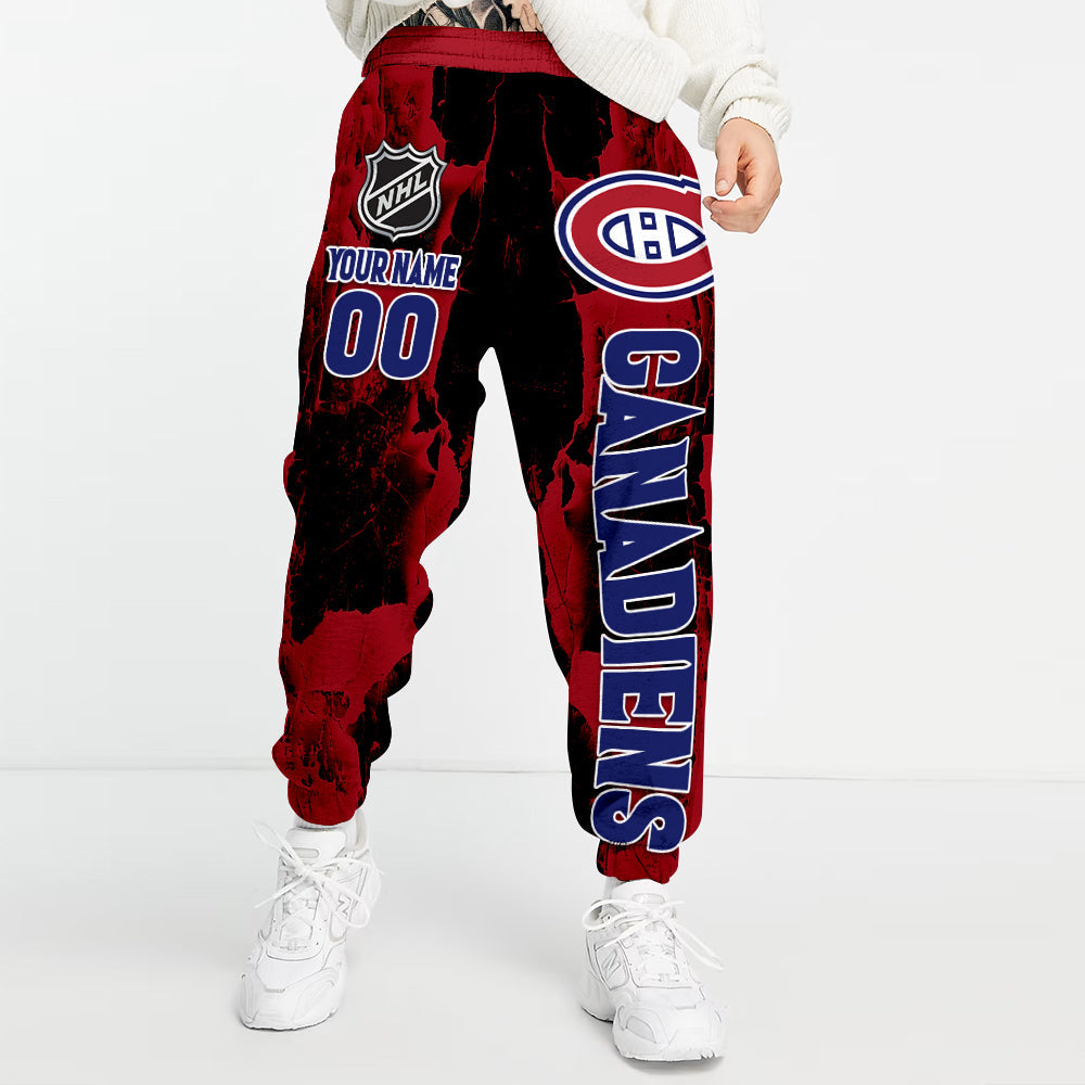 LIMITED EDITION - NEW CUSTOMIZED NHL11 MCD MONTREAL CANADIENS LONG PANTS