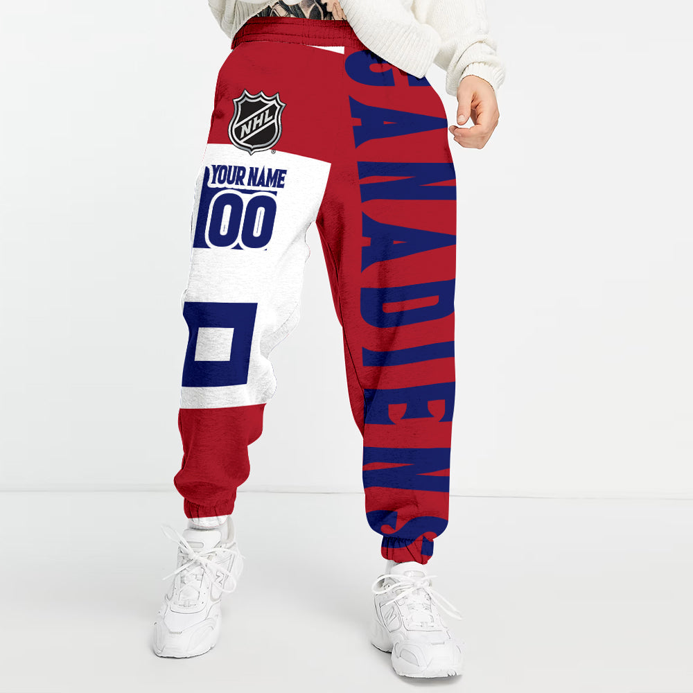 LIMITED EDITION - NEW CUSTOMIZED NHL11 MCD MONTREAL CANADIENS LONG PANTS