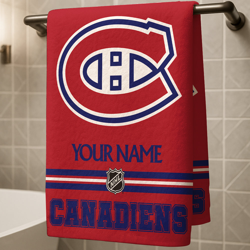 LIMITED EDITION - NEW CUSTOMIZED NHL11 MCD MONTREAL CANADIENS BEACH & BATH TOWEL